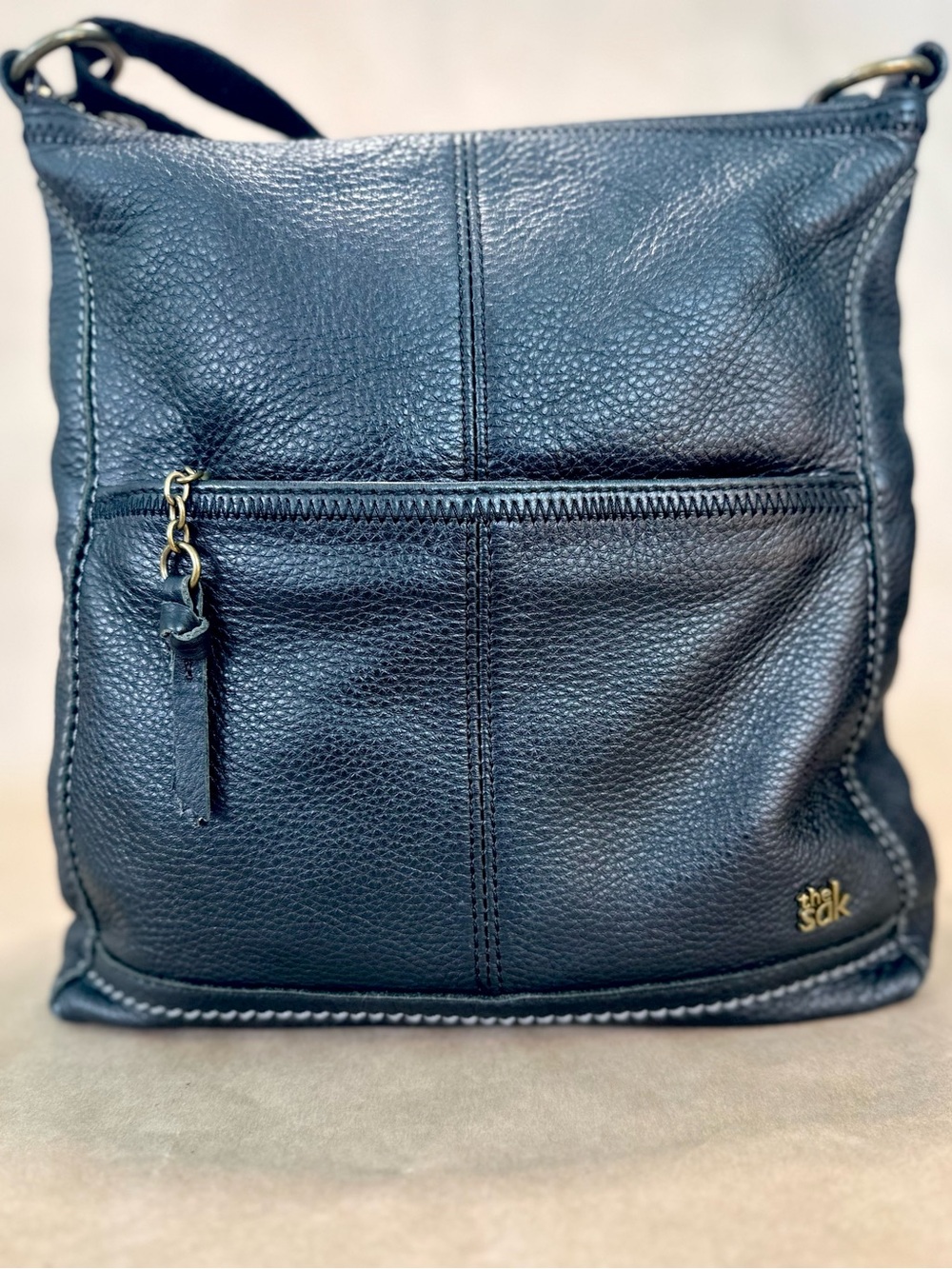 The Sak Black Pebbled Leather Crossbody Bag